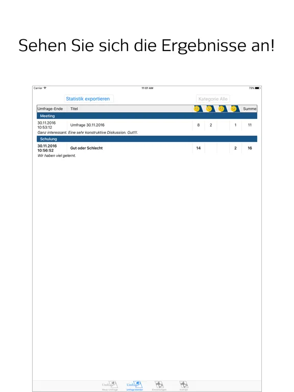 EVAluate iPad  Ekran Görüntüleri