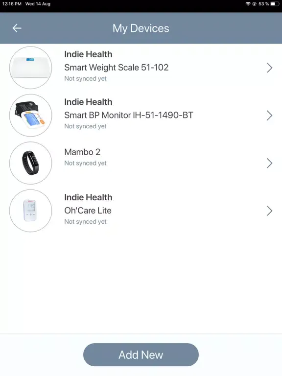 Tangkapan layar Achieve Health Connected iPad 