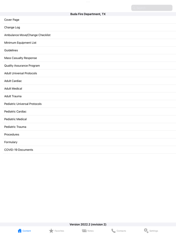 Buda Fire & EMS Protocols iPad  Screenshots