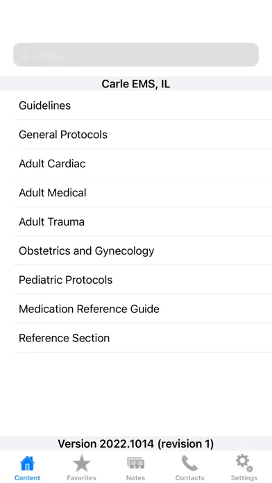 Zrzuty ekranu Carle Regional EMS Protocols