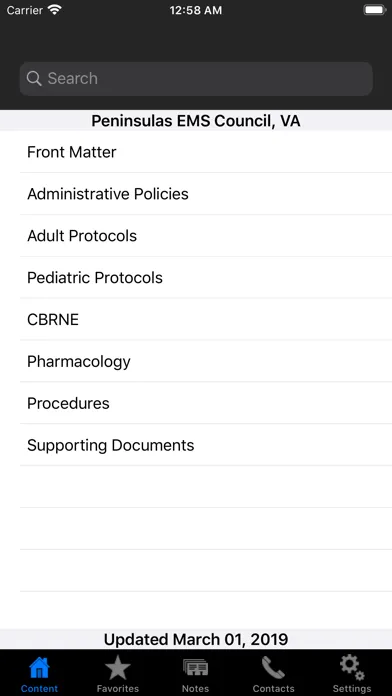 PEMS Patient Care Protocols Screenshots
