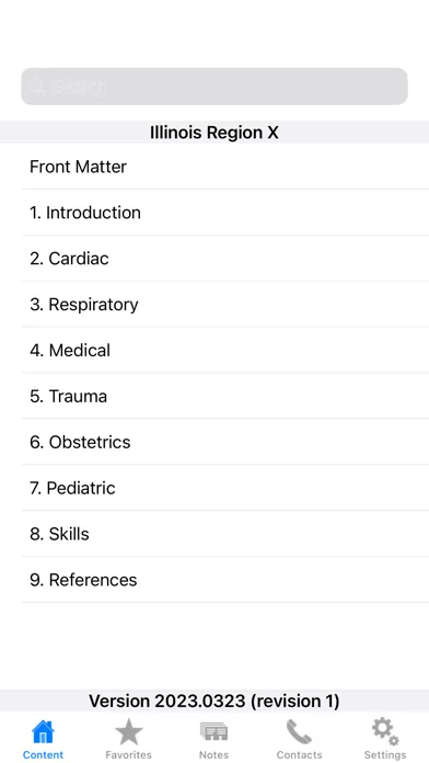 Tangkapan skrin Region X EMS Protocols