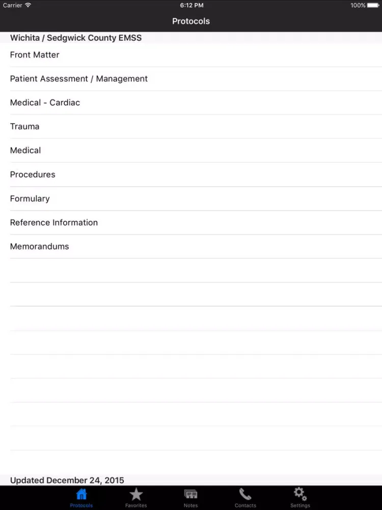 Wichita/SG Co. EMSS Protocols iPad  سکرین شاٹس