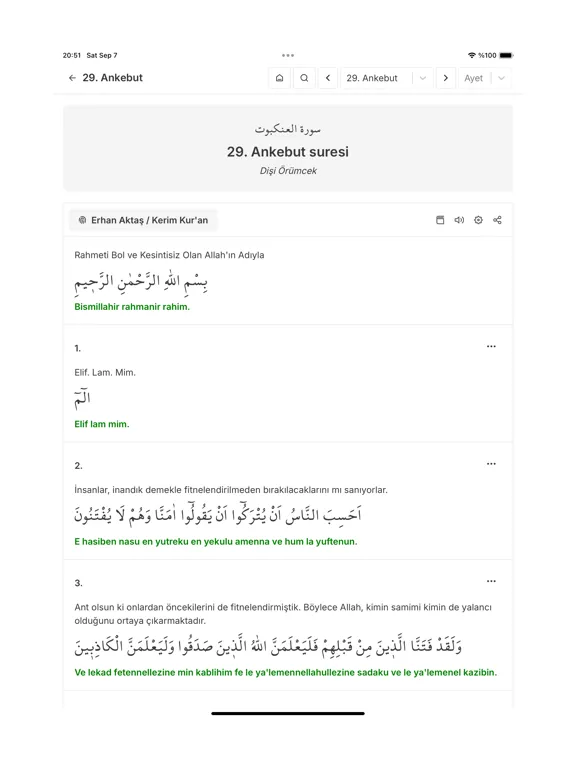 Açık Kuran iPad  스크린샷