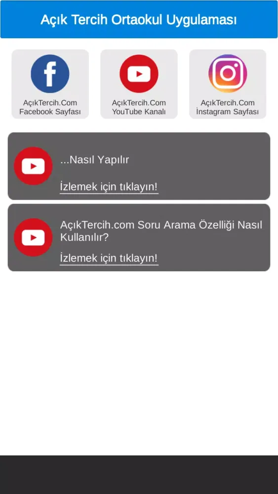 Açık Ortaokul Soruları Screenshots