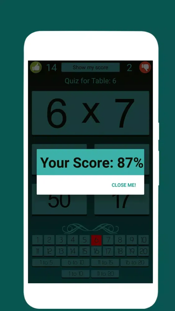 Math Tables with Quiz - Audio應用截圖