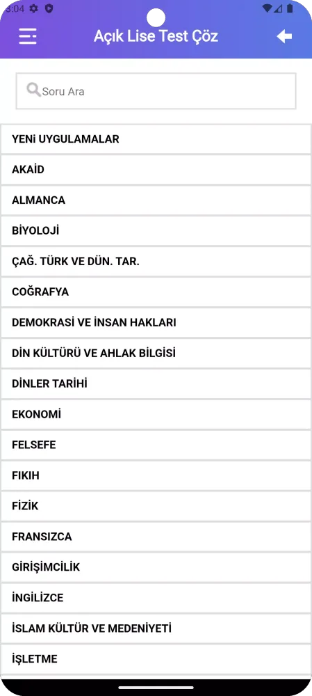 Capturas de tela do Açık Lise Test Çöz