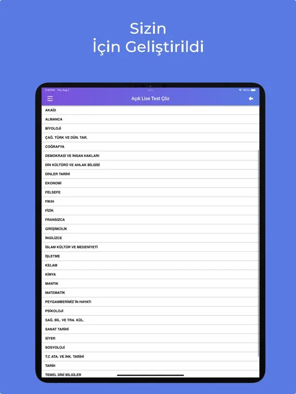 Zrzuty ekranu Açık Lise Test Çoz iPad 