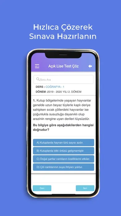 Zrzuty ekranu Açık Lise Test Çoz