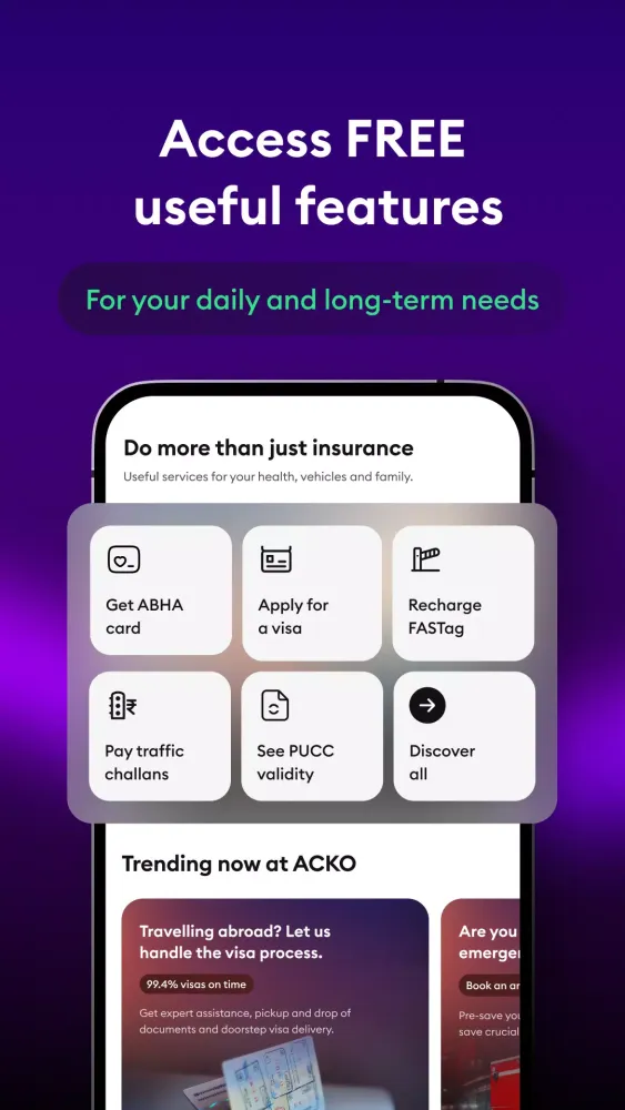 ACKO Insurance Screenshots