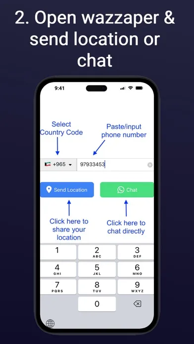 Ảnh chụp màn hình của Wazzaper: share your location