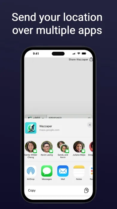 Ảnh chụp màn hình của Wazzaper: share your location
