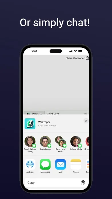 Ảnh chụp màn hình của Wazzaper: share your location