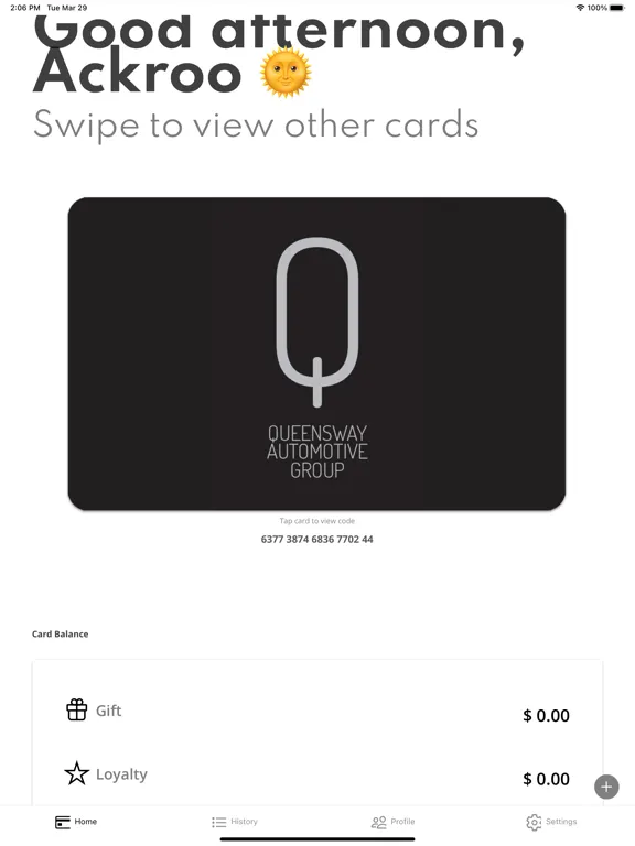 Tangkapan skrin Q Rewards iPad 