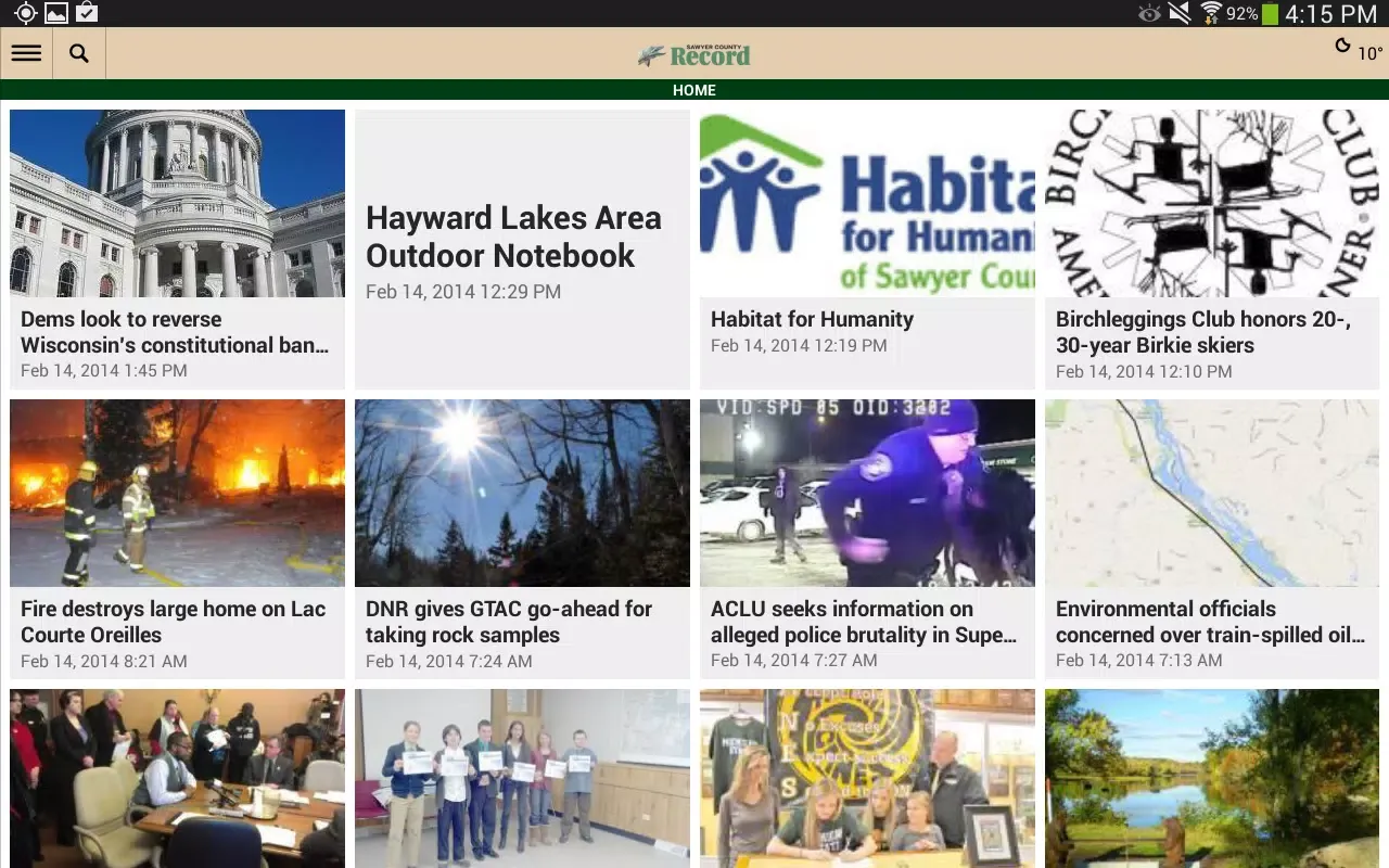 Sawyer County Record Screenshots