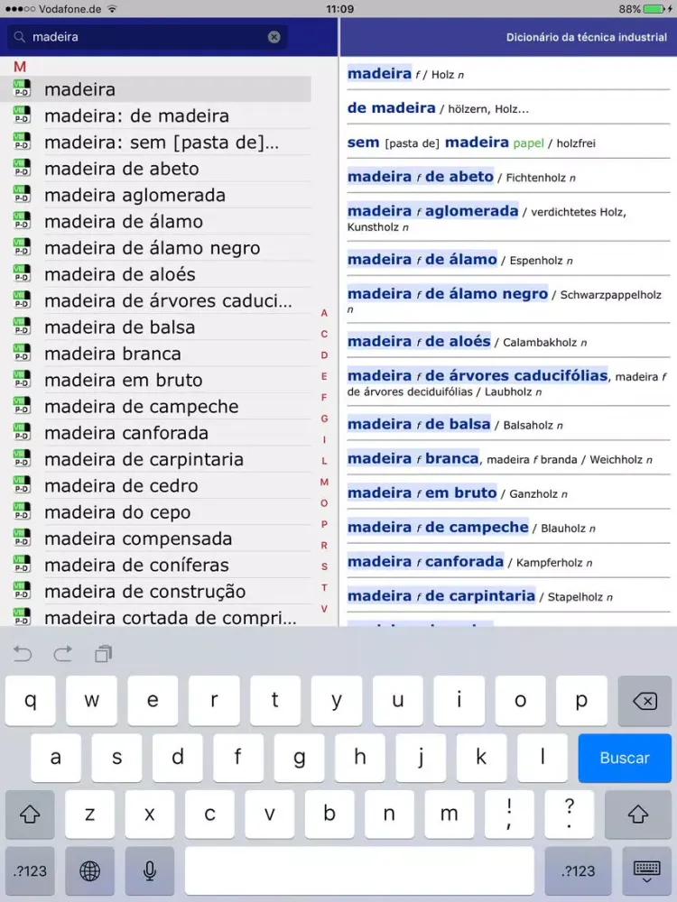 Dictionary Engineer. DE-PT iPad 应用截图