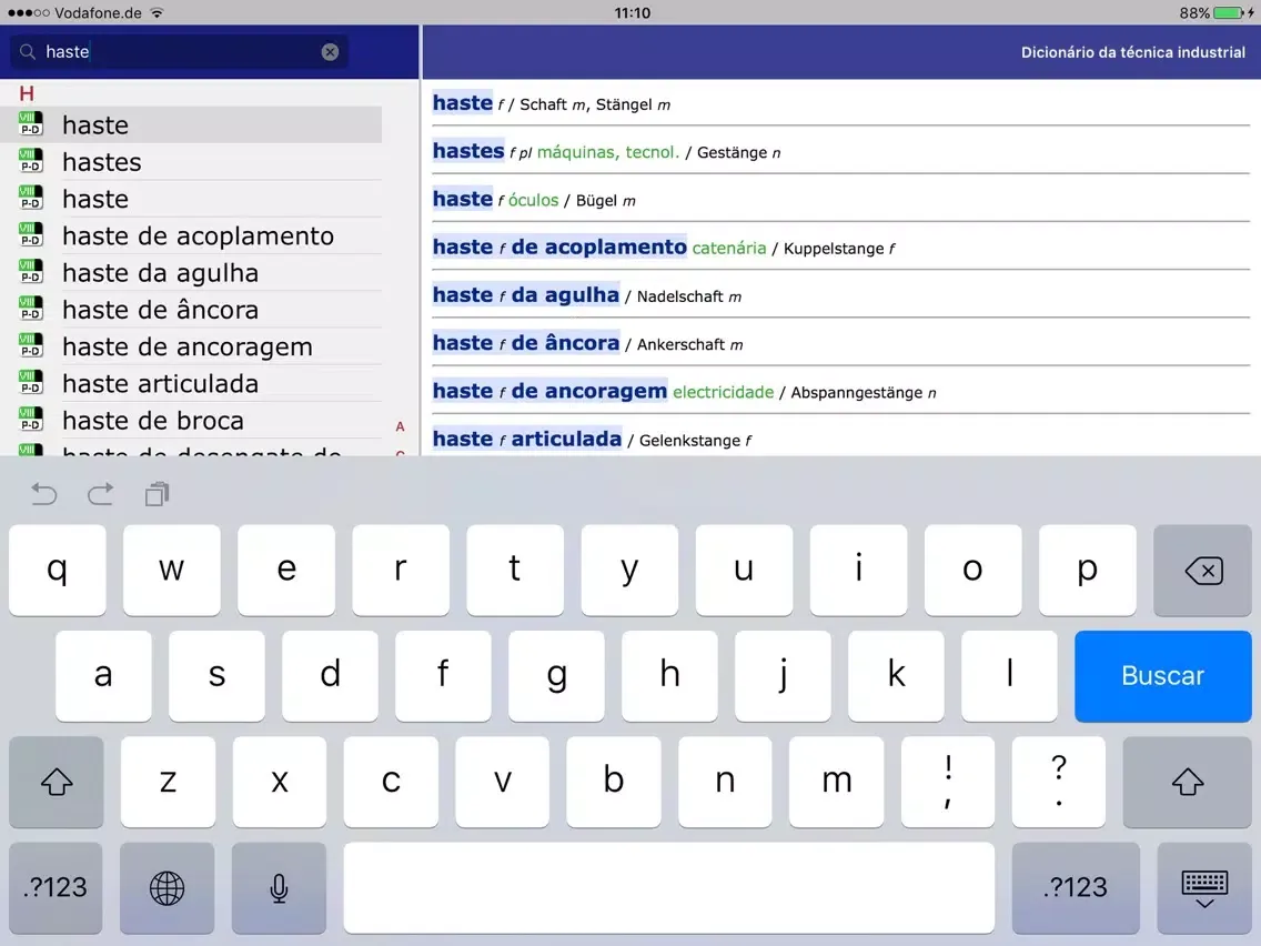 Dictionary Engineer. DE-PT iPad 应用截图