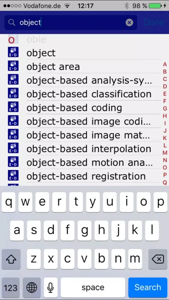 Dictionary of Imaging DE-EN スクリーンショット