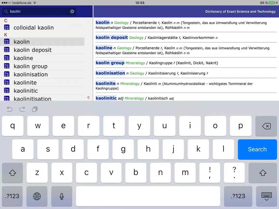 Dictionary of Exact Science iPad  스크린샷