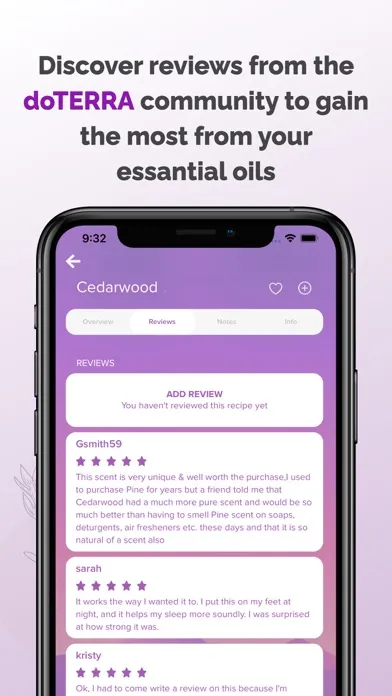 Screenshot di doTERRA Essential Oils Guide