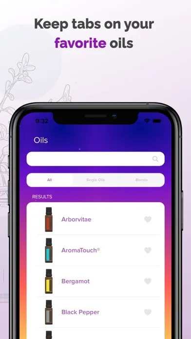 Screenshot di doTERRA Essential Oils Guide