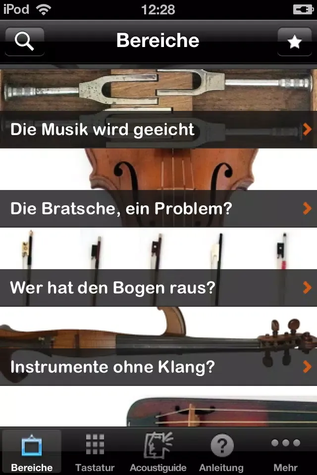 Скриншоты MKG-Patente Instrumente - Schnabelflöten, Trichtergeigen und andere Erfindungen – Acoustiguide App