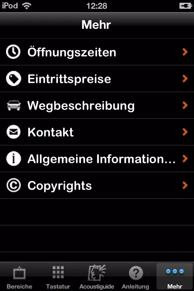 Скриншоты MKG-Patente Instrumente - Schnabelflöten, Trichtergeigen und andere Erfindungen – Acoustiguide App