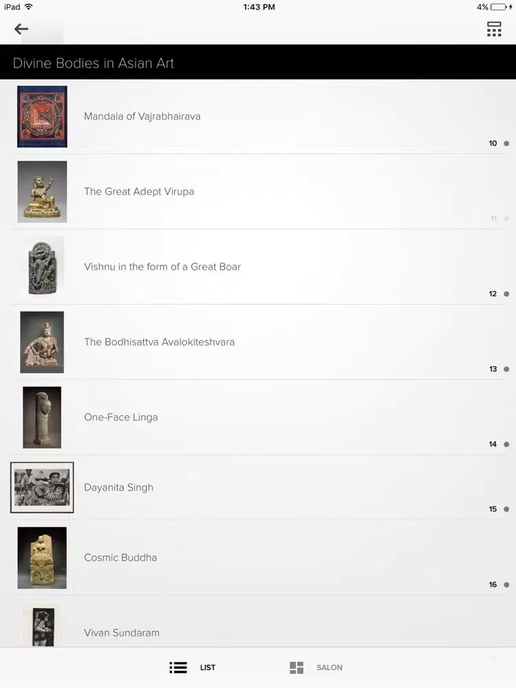 Tangkapan layar Divine Bodies in Asian Art iPad 