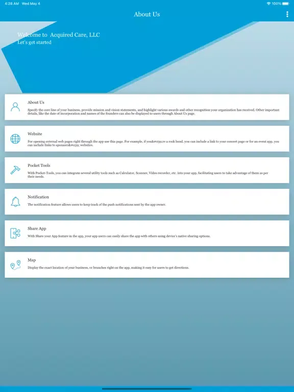 Screenshot di Acquired Care, LLC iPad 