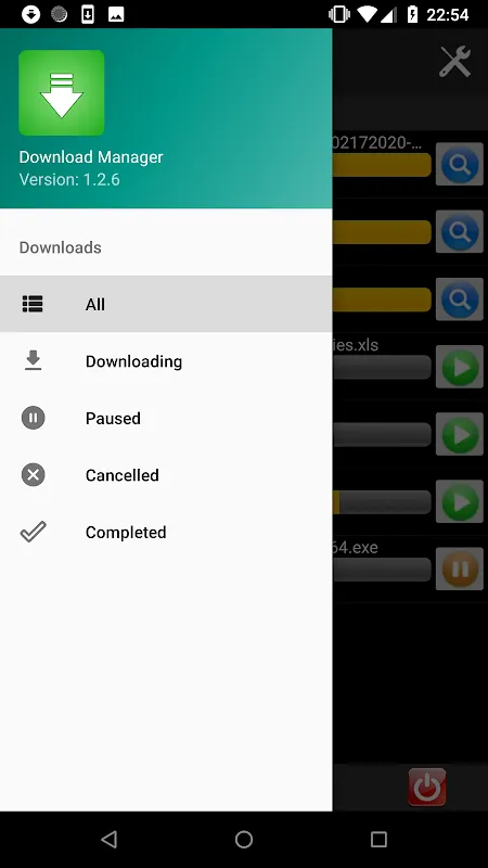 Capturas de tela do Download Manager