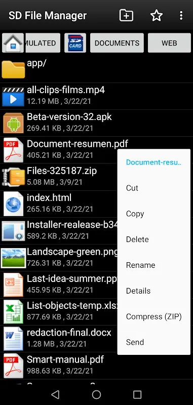 SD File Manager Screenshots