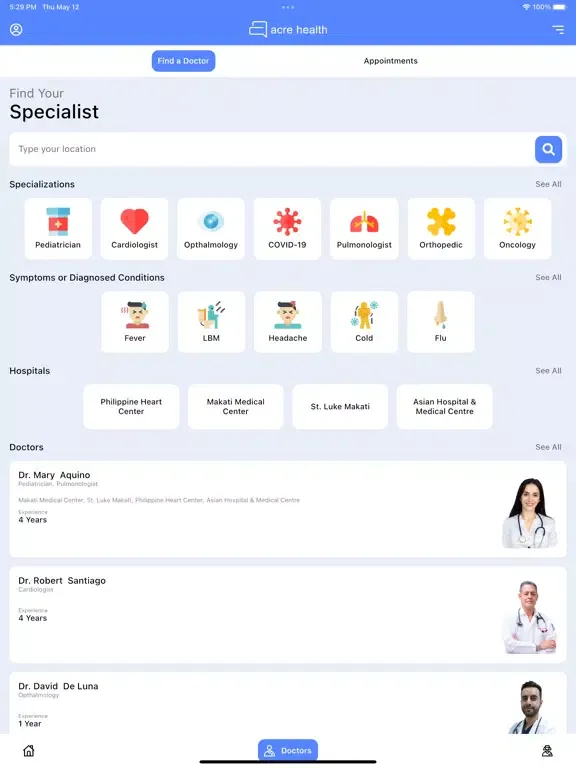Acre Health iPad  سکرین شاٹس