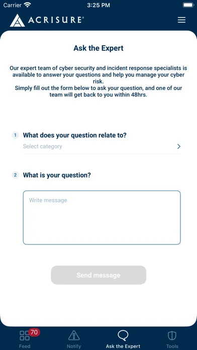 Acrisure Response Screenshots