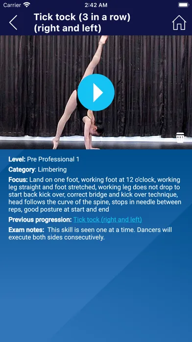 Capturas de tela do AcroDance Resource Center