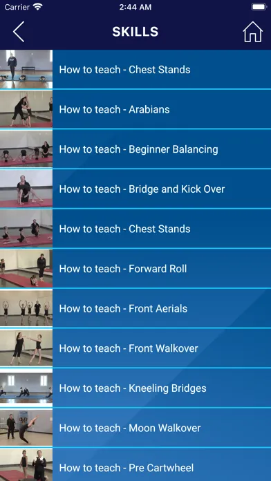 Capturas de tela do AcroDance Resource Center