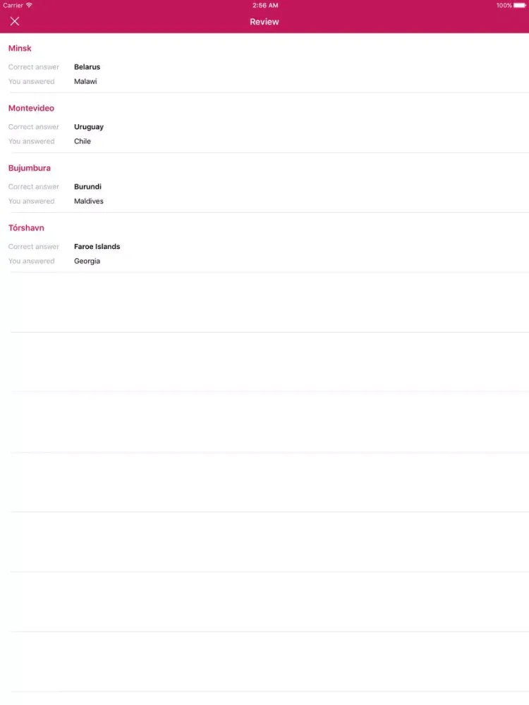 Tangkapan skrin Quizzily iPad 
