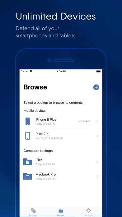 Screenshot di Acronis Mobile