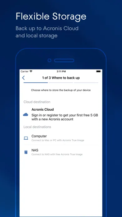 Screenshot di Acronis Mobile