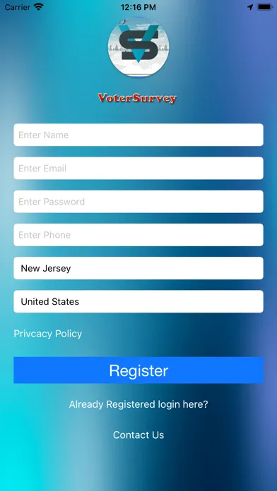 VoterSurvey Screenshots
