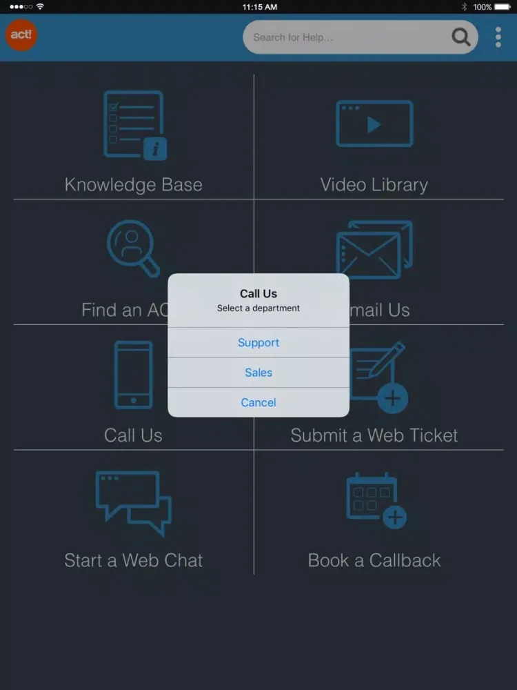 Capturas de pantalla de Act! Support iPad 