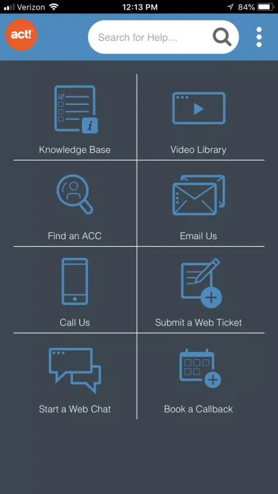 Capturas de pantalla de Act! Support