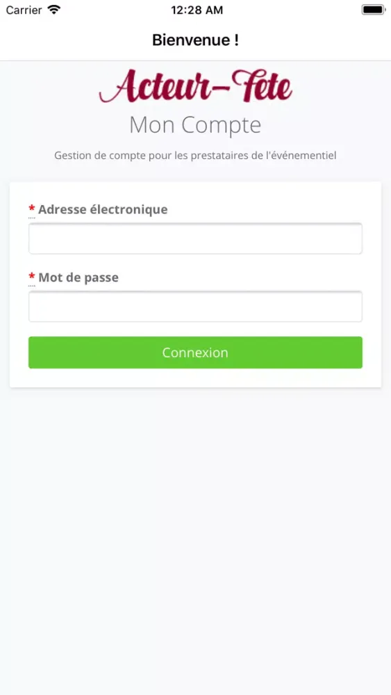 Capturas de tela do Mon Compte - Acteur Fête
