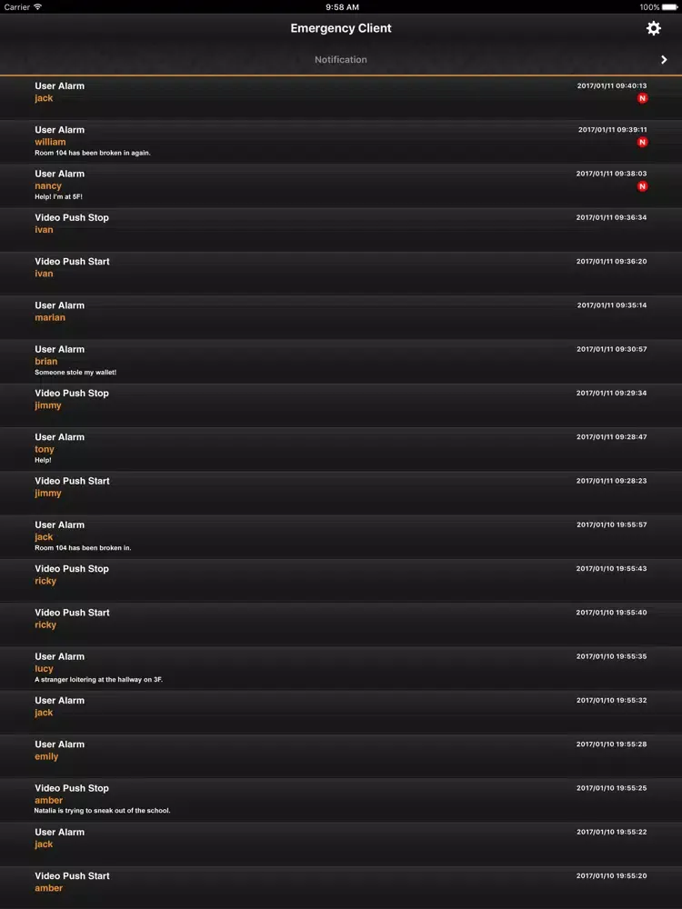 Zrzuty ekranu ACTi Emergency Mobile Client iPad 
