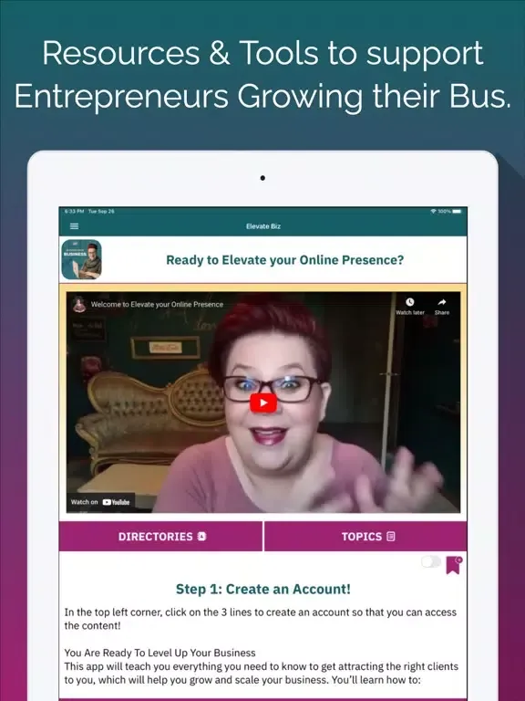 Zrzuty ekranu Elevate Biz iPad 