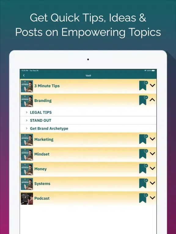 Zrzuty ekranu Elevate Biz iPad 