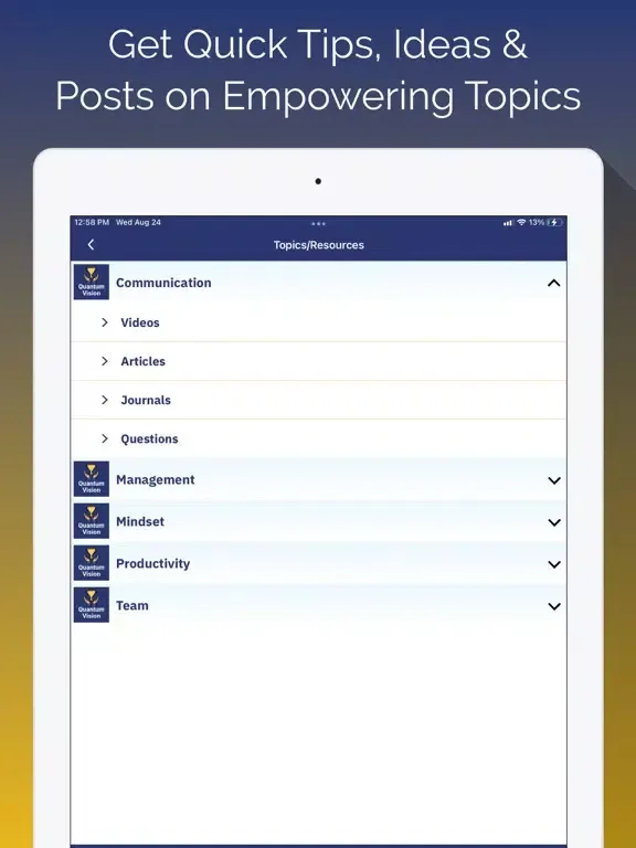 Quantum Vision Consulting iPad  سکرین شاٹس