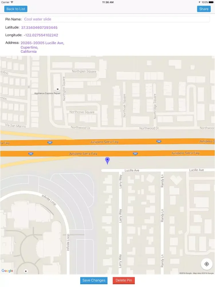 Capturas de tela do My Favourite Pins: A collection of all your favourite/important locations on a map!! iPad 