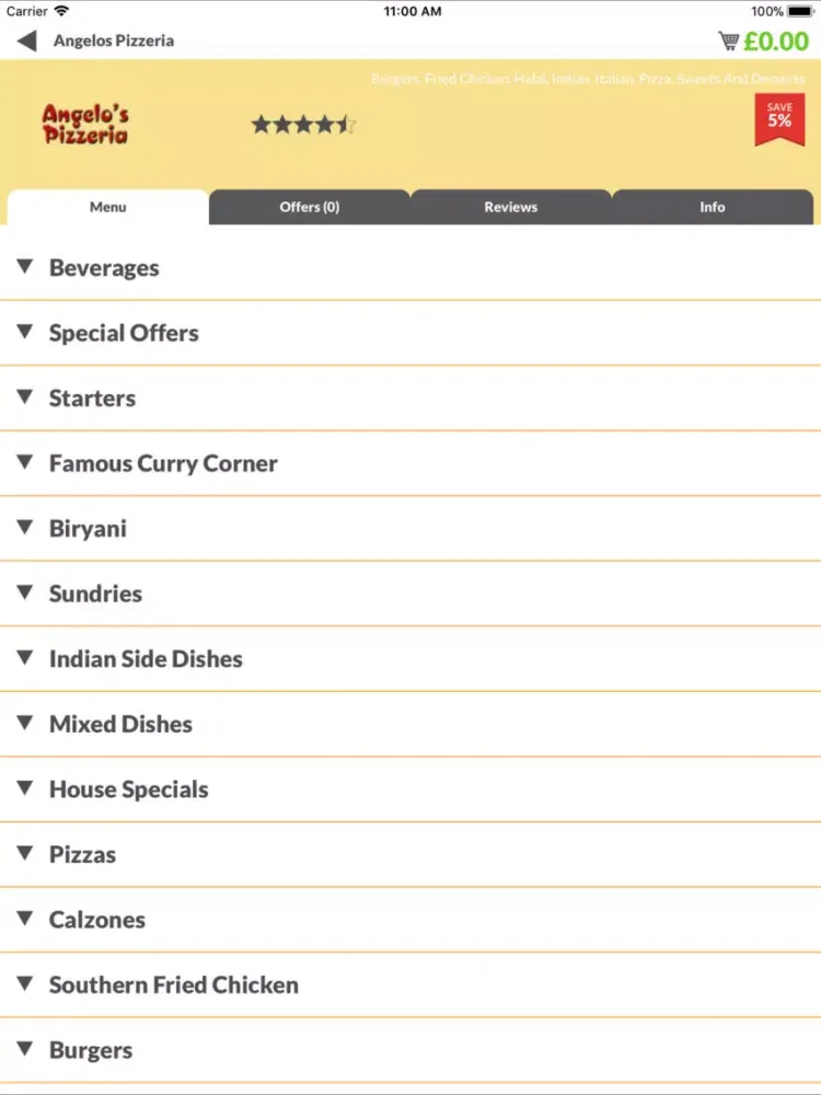Angelos Pizza iPad  سکرین شاٹس