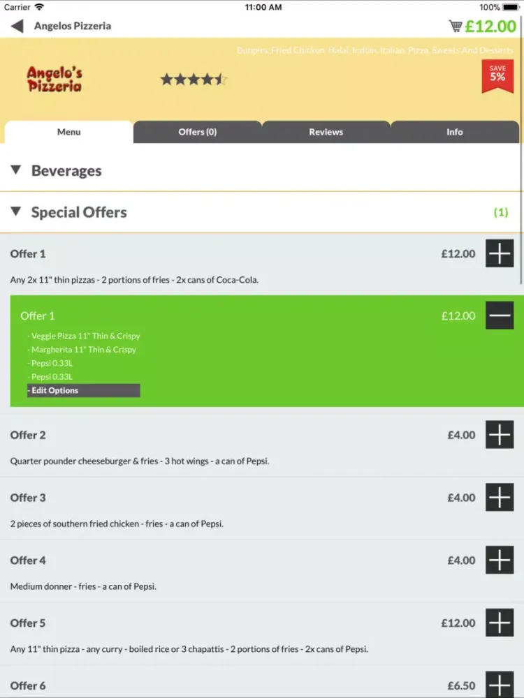 Angelos Pizza iPad  سکرین شاٹس