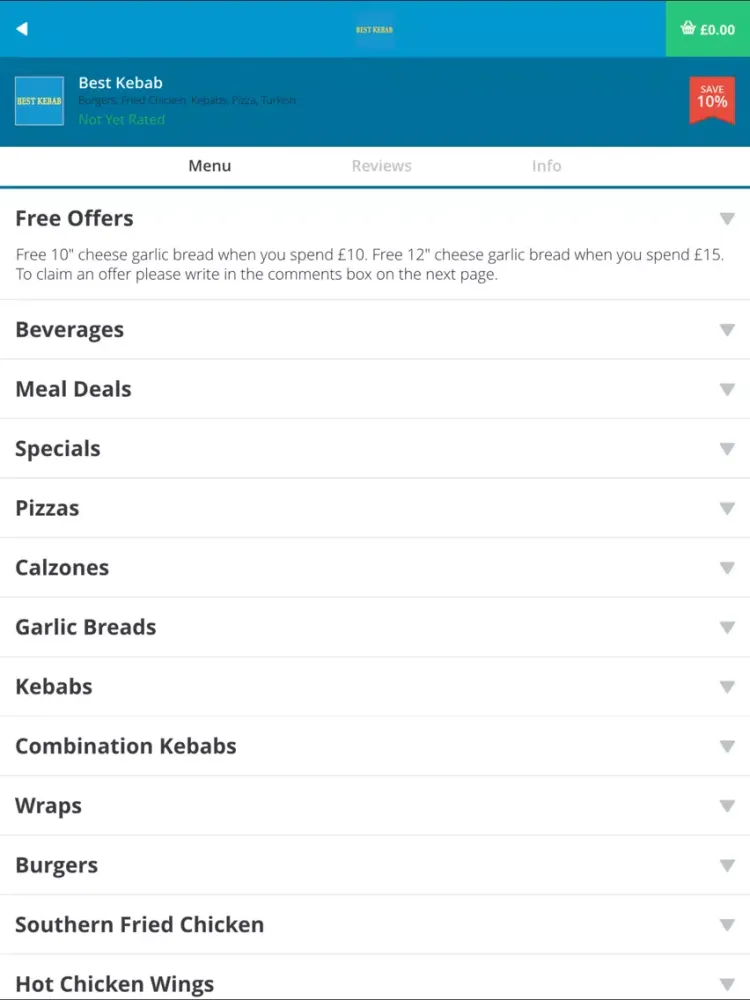 Ảnh chụp màn hình của Best Kebab LA14 iPad 